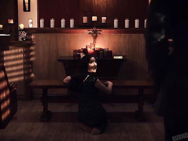 Pastor Tommy Pistol fucks the sins out of petite brunette Jane Wilde