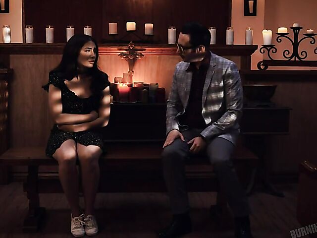 Pastor Tommy Pistol fucks the sins out of petite brunette Jane Wilde