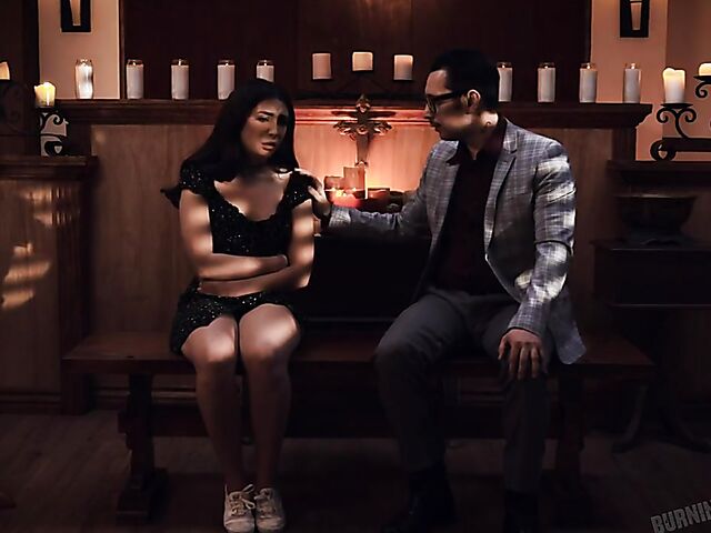 Pastor Tommy Pistol fucks the sins out of petite brunette Jane Wilde