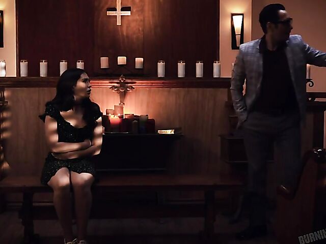 Pastor Tommy Pistol fucks the sins out of petite brunette Jane Wilde