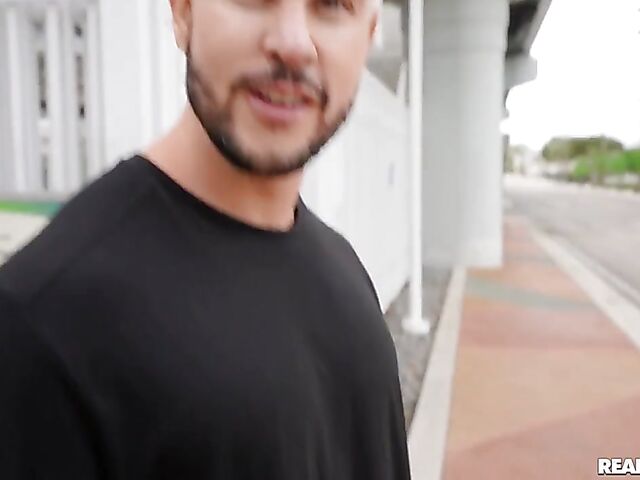 Ebony girl Alina Ali having risky sex with a white guy