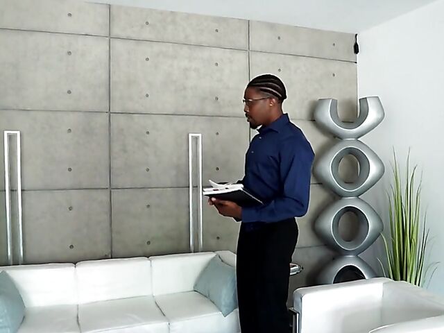 Interracial stockings sex with big breasted Skylar Snow