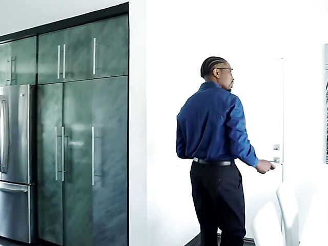 Interracial stockings sex with big breasted Skylar Snow