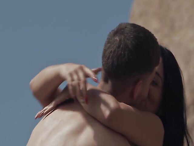 Julia De Luca - Romantic nudist couple's beach sex by the sea