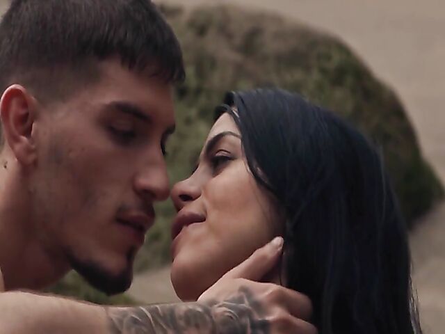 Julia De Luca - Romantic nudist couple's beach sex by the sea