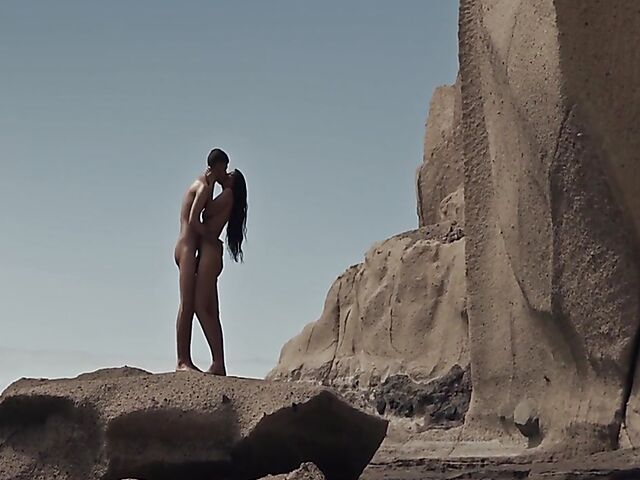 Julia De Luca - Romantic nudist couple's beach sex by the sea