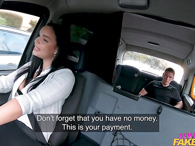 Busty natural taxi driver Sofia Lee gets shagged in the backseat