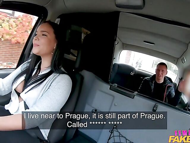 Busty natural taxi driver Sofia Lee gets shagged in the backseat