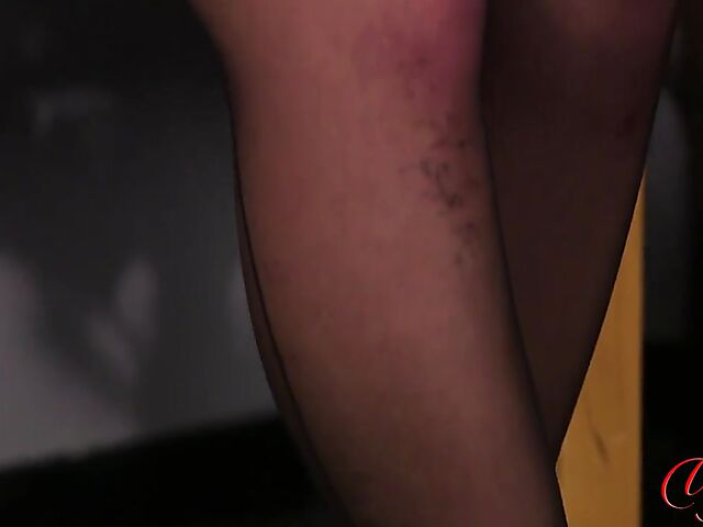 Skinny redhead Amber Green watching guy jerk off and cum