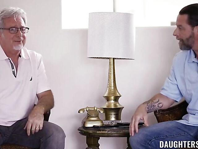 Old men young girls foursome with Madi Collins and Haley Spades