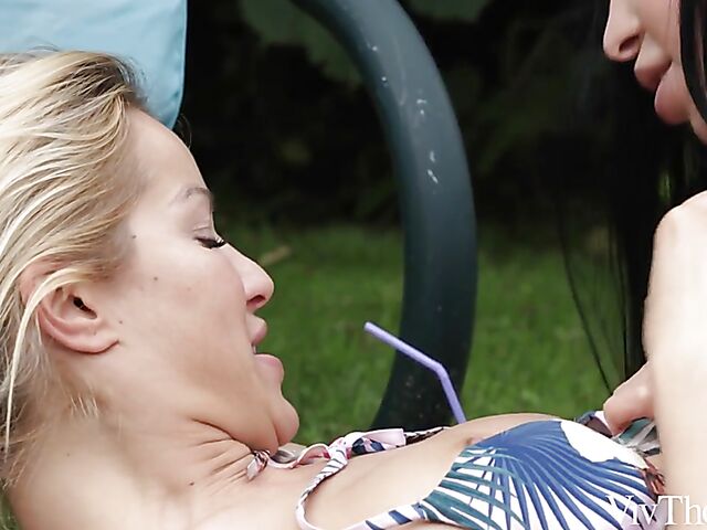 Subil Arch, Kira Queen & Cherry Kiss - Lesbian outdoor fun time