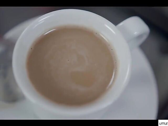 Coffee and footjob threesome with Little Caprice and Lottie Magne