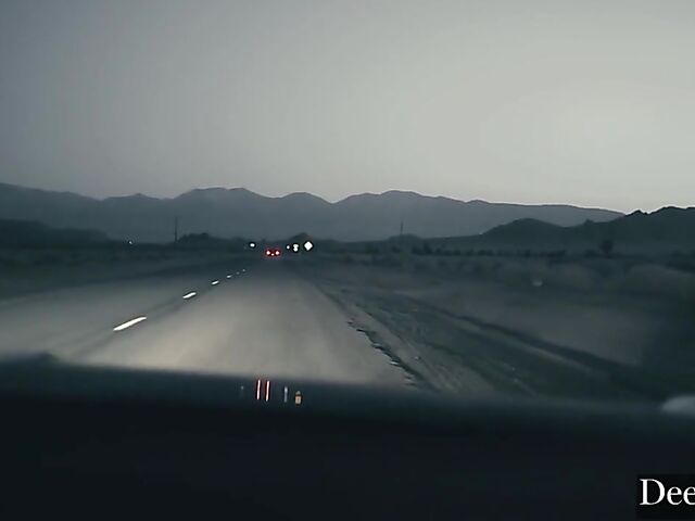 Sex on the hood of a car with busty natural Gabbie Carter