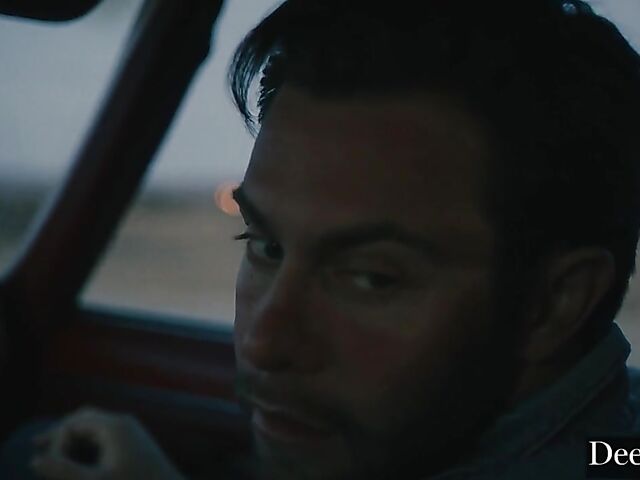 Sex on the hood of a car with busty natural Gabbie Carter