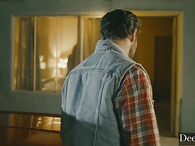 Sex on the hood of a car with busty natural Gabbie Carter