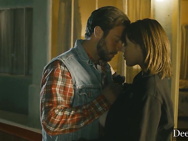 Sex on the hood of a car with busty natural Gabbie Carter