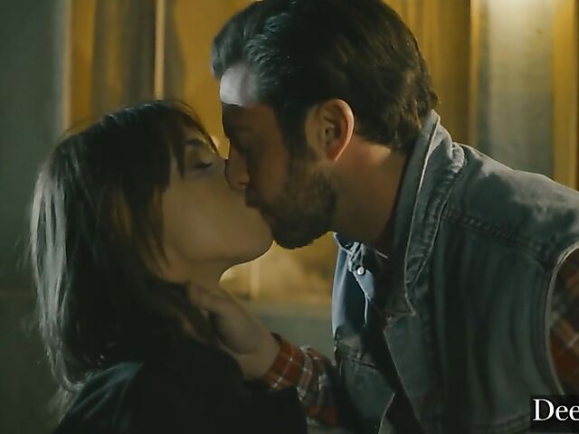 Sex on the hood of a car with busty natural Gabbie Carter