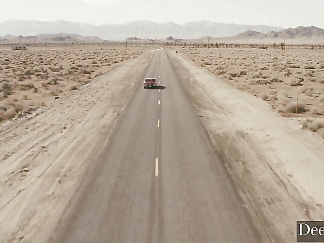 Sex on the hood of a car with busty natural Gabbie Carter