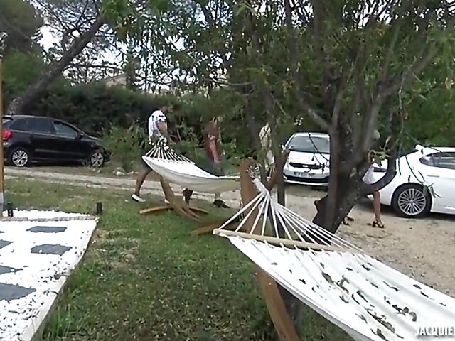 4 on 1 French interracial gangbang with nasty Assia