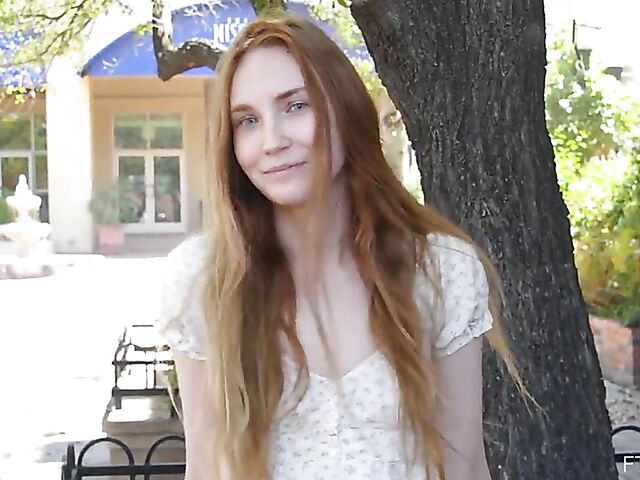 Public flashing and masturbation with lovely Claire