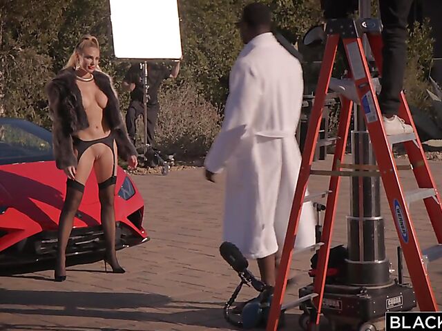 Interracial sex on set with hot babe Kenzie Anne