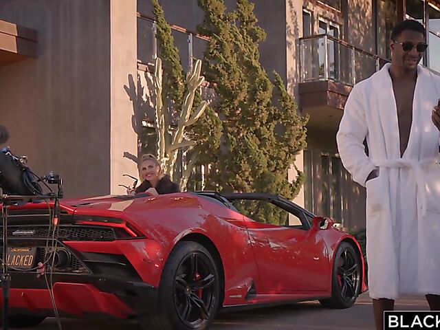 Interracial sex on set with hot babe Kenzie Anne