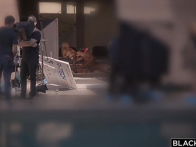 Interracial sex on set with hot babe Kenzie Anne