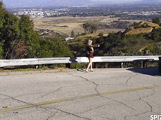 Blake Blossom - Slutty hitchhiker with big natural tits gets nailed hard
