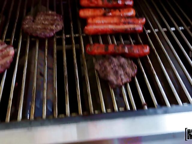 Ava Sinclaire - Blonde teen anal Independence Day BBQ on the balcony