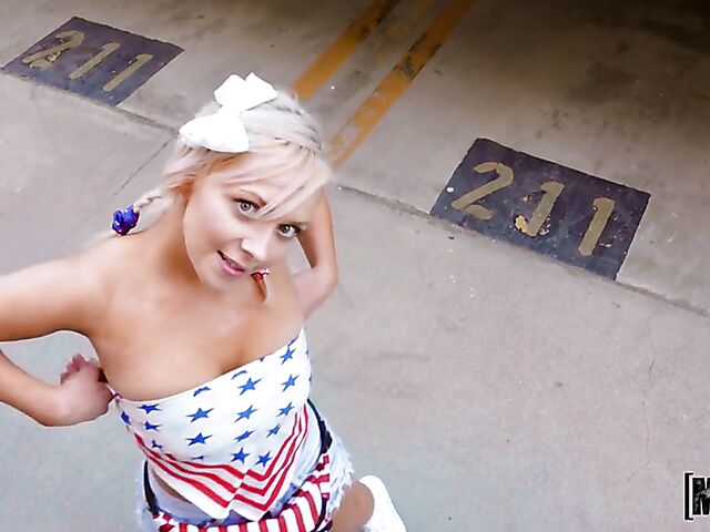 Ava Sinclaire - Blonde teen anal Independence Day BBQ on the balcony