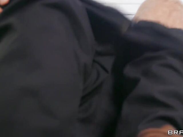 Keiran Lee makes Mila Monet's young shaved pussy squirt in his office