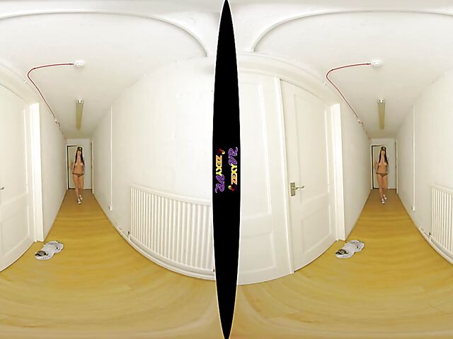 Big tits solo military girl Kay G stripping in VR 3D