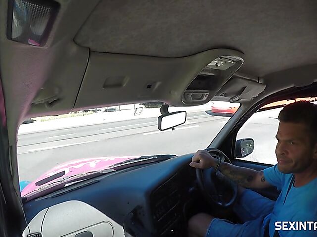 Czech taxi sex with reckless blonde Rebecca Black