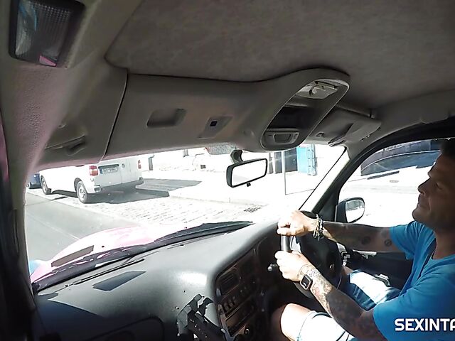 Czech taxi sex with reckless blonde Rebecca Black