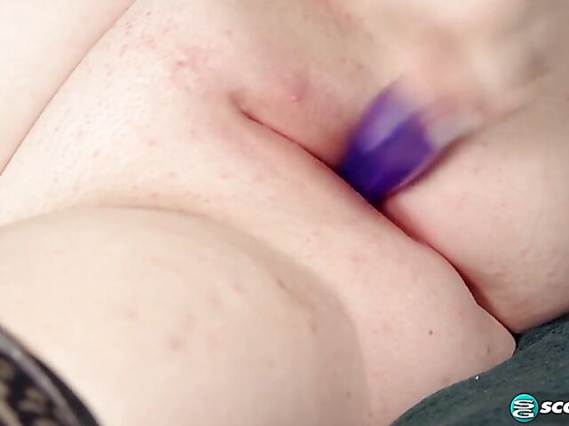 Busty redhead secretary with glasses Trinety Guess starts masturbating while on the phone