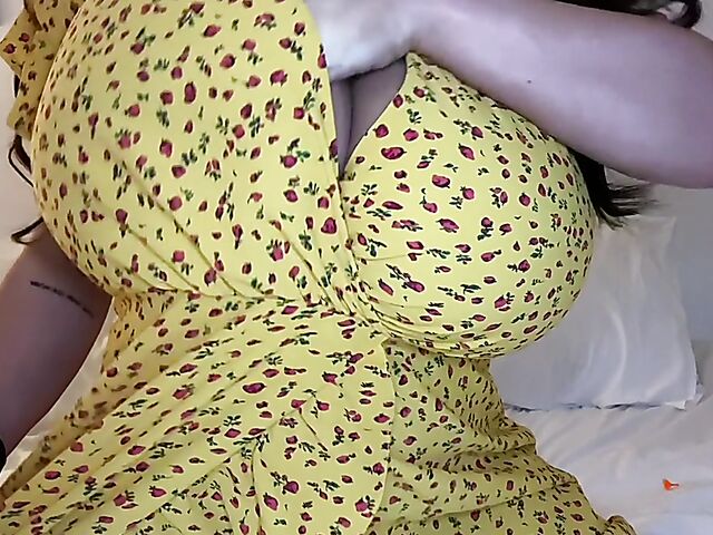 Leanne Crow drinks champagne and flaunts her humongous tits