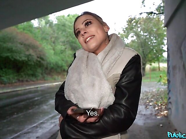 Rubi Rico flashes her boobs in public and has sex for cash POV