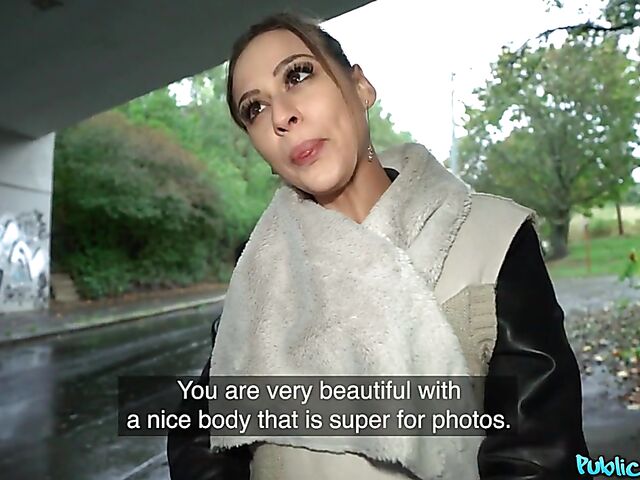 Rubi Rico flashes her boobs in public and has sex for cash POV