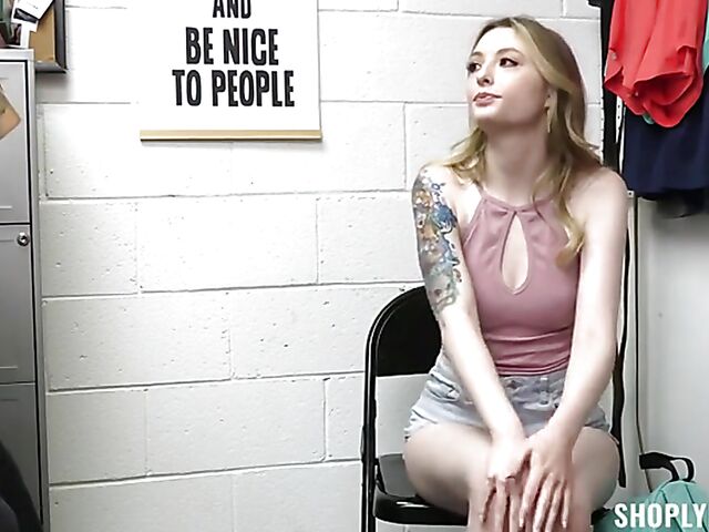 FFM strapon threesome with female officer Brooklyn Gray and cute shoplifter Ailee Anne