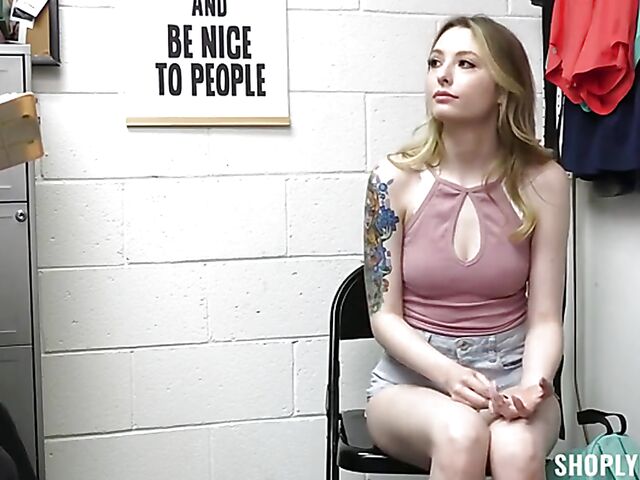 FFM strapon threesome with female officer Brooklyn Gray and cute shoplifter Ailee Anne