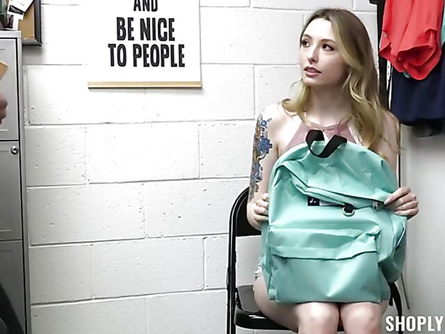 FFM strapon threesome with female officer Brooklyn Gray and cute shoplifter Ailee Anne