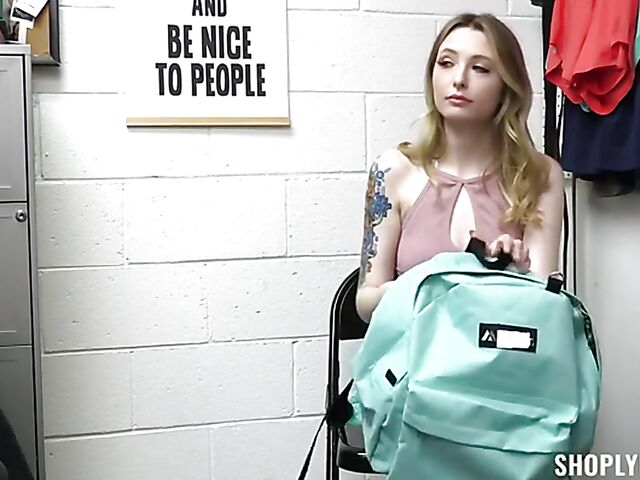 FFM strapon threesome with female officer Brooklyn Gray and cute shoplifter Ailee Anne