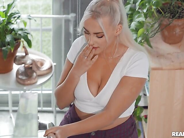 Interracial lesbians Tori Montana and Indica Monroe fuck a toy in the shower and have sex in bed