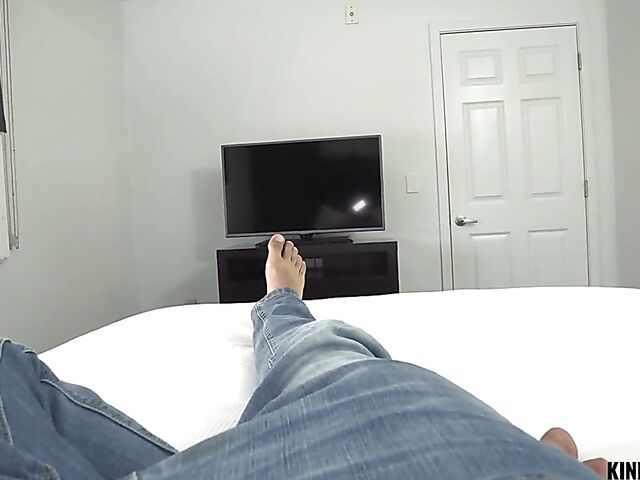 Amber Moore - Cute shaved teen POV fucked by her stepbrother