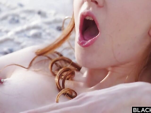 Jane Rogers - Natural redhead BBC passion by the pool on vacation