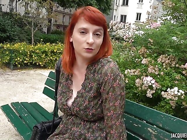 Rhia - French redhead anal banged in the kitchen