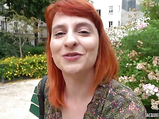 Rhia - French redhead anal banged in the kitchen