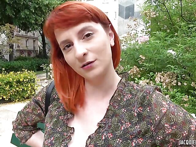 Rhia - French redhead anal banged in the kitchen