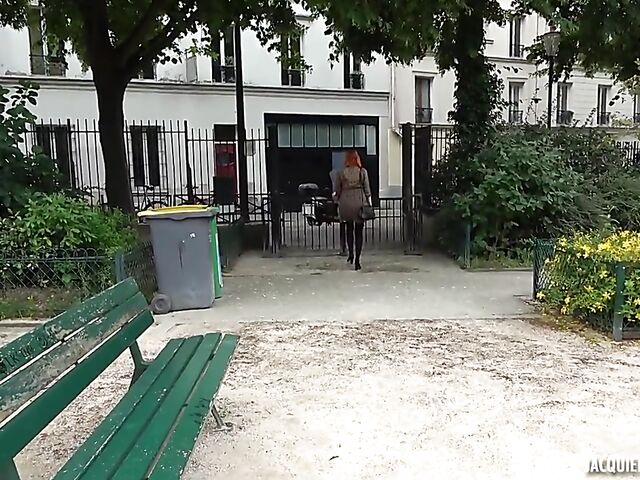 Rhia - French redhead anal banged in the kitchen