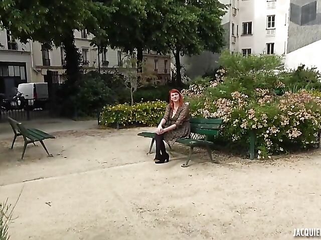 Rhia - French redhead anal banged in the kitchen